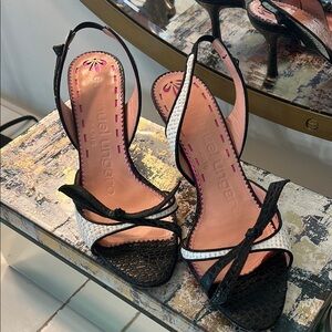 Emanuel Ungaro Black and White Stiletto Heels